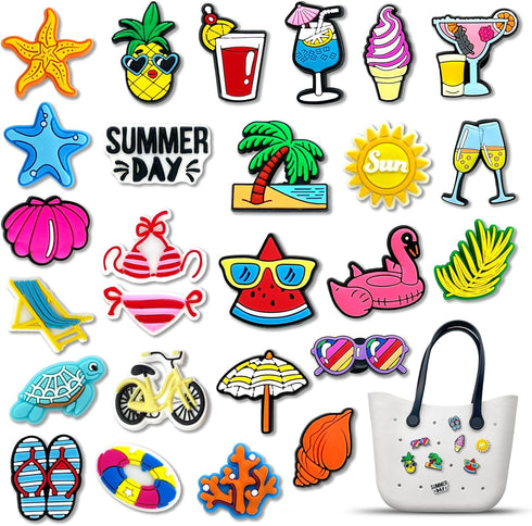 Charms for Bogg Bag Bag Beach Tote Bag Rubber Beach Bag, Decoration Charms for Girls Women Bag Accessories...