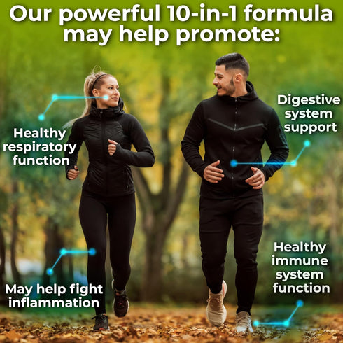 Echinacea Goldenseal Capsules - 10 in 1 Immune Support Supplement - 1455mg - Vegan Echinacea Capsules Supplement Made With Organic Whole Foods - H...