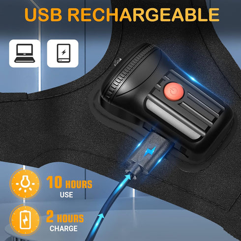 Fathers Day Gift from Daughter Son Wife, Flashlight Gloves for Men Rechargeable (2 Pcs) for Men Dad Him Husband Brother Who Have Everything, Cool ...