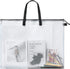 Outus Art Portfolio Bag Poster Storage Bag Poster Board Holder with Handle and Zipper 19 x 25 Inch Organizer Transparent Bag for Large Posters, Po...