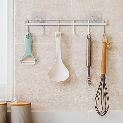 YYaaloa 2Pack of Wall Hooks Coat Hat Hook White Rack with 6 Hooks Key Hanger Clothes Holder Coffee Mug Holder Kitchen Bathroom Housekeeper Home Or...