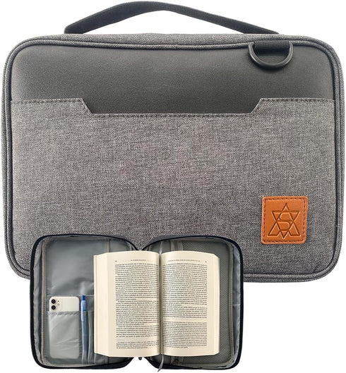 Bible Cover, Bible Cover Come with a Set of Highlighters, Bible Case Waterproof Cationic Oxford Cloth-Leather with Shoulder Strap, Bible Covers fo...