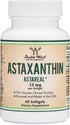 Astaxanthin 12mg Max Strength (AstaReal: Natural Patented Astaxanthin with 70+ Human Clinical Trials - World's Most Studied Brand) Grown, Harveste...