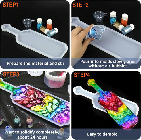Palksky Resin Paddle Mold - 14 Inch Large Epoxy Resin Casting Tray, Christmas Resin Molds for Beginners, DIY Hanging Decoration...