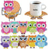 Fsnjcz 10 Pcs Owl Shaped Diamond Painting Coasters Kits with Holder DIY Owl Diamond Painting Coasters Kits Owl Diamond Painting Coasters for Begin...