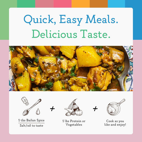 Bailan African Inspired Spices & Seasonings - Cape Malay South African Curry Dish Season Packets - No Salt, Sugar or Additives 100% Natural - Seas...