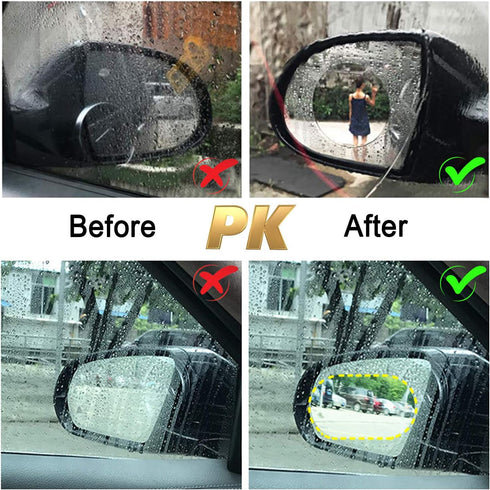 12Pcs Car Rearview Mirror Film, LeeLoon Anti Fog Anti Glare Anti Scratch Anti Mis Rainproof Waterproof HD Nano Clear Protective Sticker Film for C...