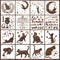 Cat Stencils for Painting Reusable Cat Butterfly Stencils Cat Letter Template Plastic Cat Moon Stencils for Painting on Canvas Wall Wood Burning C...