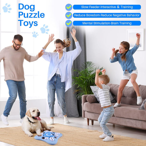 Interactive Dog Puzzle Toys for Large Medium Small Smart Dogs, Squeaky Enrichment Mentally Stimulation Toys for Training, Dog Treat Chew Toy for P...