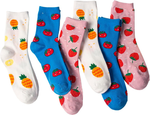 Fruit Socks Strawberry Socks Tomato Novelty Fashion Socks Pineapple Crew Socks for Women Men Ladies Socks Gift 6 Pairs...
