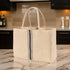KAF Home Jute Market Tote Bag with Handles, Triple Stripe...