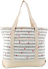 DALIX 22" Shopping Tote Bag in Heavy Cotton Canvas (Zippered Top) Gray Flamingo...
