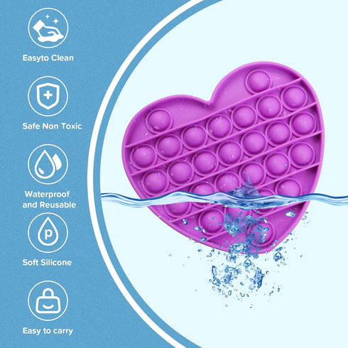 4 Pack Pop it Fidget Toys, Silicone Push Pop Fidget Toy for Kids & Adults, Stress Relief Bubble Toys for Learning Education Office Classroom ect...