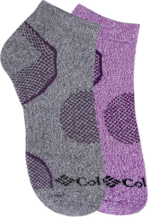 Columbia 2-Pack Low Cut Walking Socks Bright Plum/Grey 4-10 Women's Shoe...
