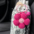 Car Rear View Mirror Accessories, Cute Crochet Flower Car Decor, Handmade Knitted Car Hanging Accessories for Women ?Pink?...