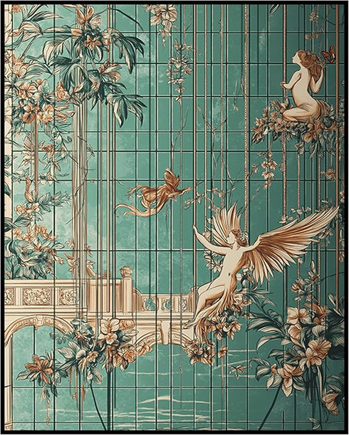 Posterizer 1 pcs-whimsical enchanted scene-fairies in nature 4-Collectibles & Fine Art-Fantasy & Fiction Art-Decor for Home & Office- unframed wal...