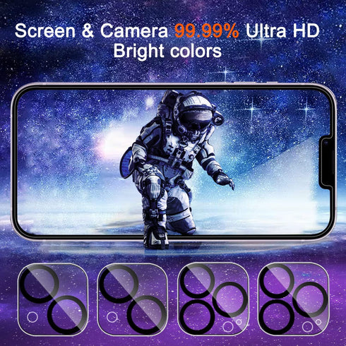 Ferilinso for iPhone 14 Plus iPhone 13 Pro Max Privacy Screen Protector 2 Pack 9H Anti Spy Tempered Glass with 2 Pack Camera Lens Protector Case F...