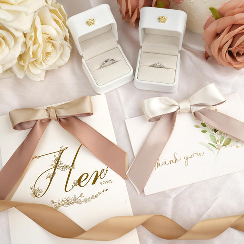 Champagne Ribbon 1 Inch Satin Ribbon 6 Rolls Assortment Pale Gold Ribbon for Wedding Silk Antique Gold Ribbon for Baby Shower Ribbon for Gift Wrap...