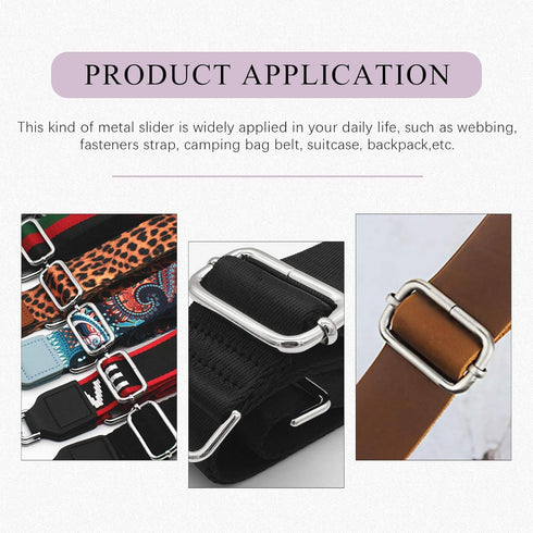 Swpeet 60Pcs 5/8 Inch - 15mm Sliver Metal Rings Metal Rectangle Adjuster Triglides Slides Buckle, Roller Pin Buckles Slider Strap Adjuster Keychai...