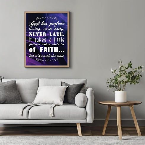 Posterizer 1 pcs-Bible Scripture-Gods Perfect Timing-Religious Posters-Typography Art-Gifts for Christians - Decor for Church, Sunday School Class...