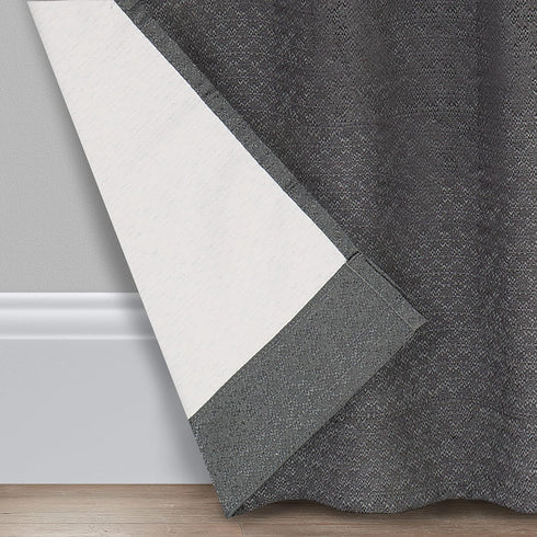 ECLIPSE Canova Blackout Thermaback Window Valance Curtains for Kitchen or Bathroom, 42 in x 21 in, Charcoal...