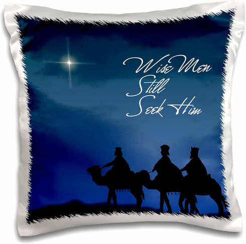 3dRose pc_30754_1 Wise Men Still Seek Him Magi Following The Christmas Star-Pillow Case, 16 by 16"...