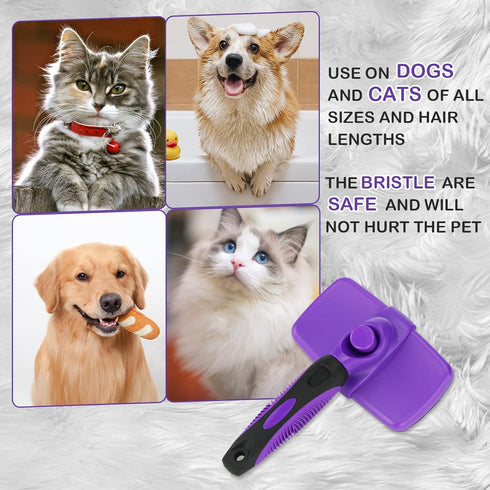 Pet Grooming Brush, The Ultimate Dog Brushes for Shedding Hair, Fur, Comb for Grooming Long Haired & Short Haired Dogs, Cats, Rabbits & More, Shed...
