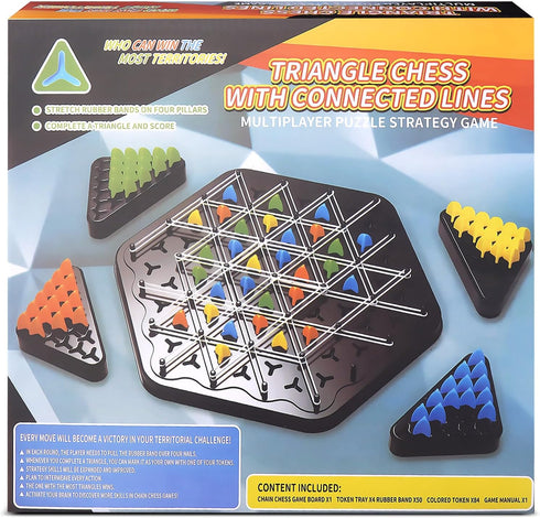 Triggle Rubber Band Game, Chain Triangle Chess Game Set Desktop Board Interactive Game for Kids Adult Family Party?2-4 Palyersf...
