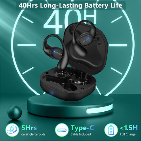 2024 Upgrade Bluetooth 5.4 Headphones Bass Stereo Wireless Earbuds Open Ear Headphones with ENC Mic IPX7 Waterproof Bluetooth Earbuds Over Ear Bud...