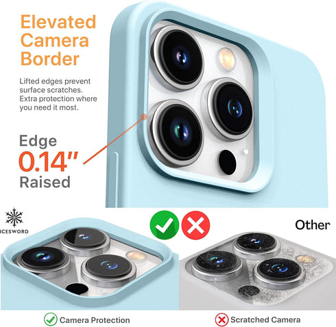 IceSword iPhone 15 Pro Case Baby Blue (2023), Liquid Silicone Case Phone Cover Slim Protective,Soft Anti-Scratch Microfiber Lining,Cute Pastel Bab...
