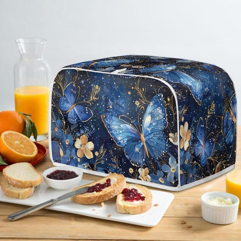 Butterfly Toaster Dust Cover 4 Slice, Floral Anti-Sputtering Toaster Covers, Washable Decorative Bread Toaster Cover, Dust Fingerprint Protection ...