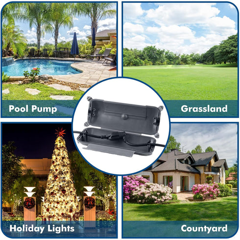 RESTMO Outdoor IP44 Waterproof Electrical Box, Weatherproof Extension Cord Cover, Safety Seal Enclosure to Protect Power Connections, Holiday Ligh...