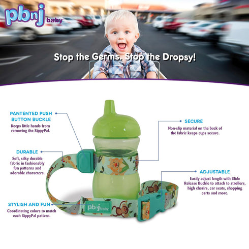 SippyPal Sippy Cup Holder Strap Leash Tether (Sports 2-Pack)...