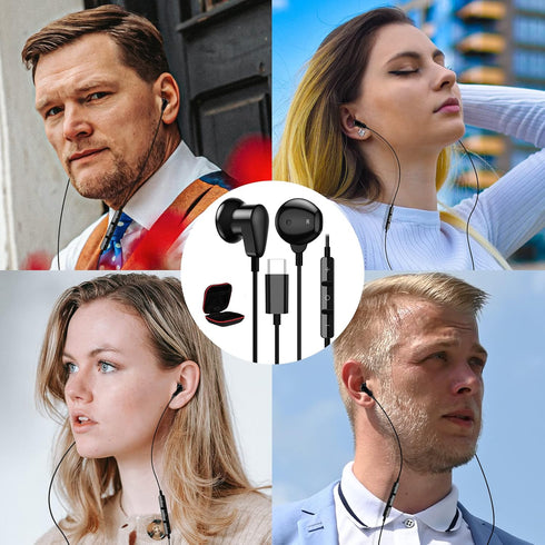 ACAGET USB Type C Headphones for Samsung S23 S22 Ultra S21 Plus A35 A54 Galaxy Z Fold 5 Flip 6 Setero Android Earphones Headset with Microphone Wi...