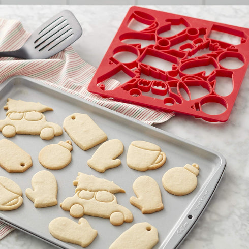 Wilton Holiday Multi-Cookie Cutter Sheet, Red...
