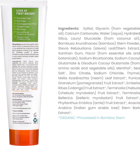 Himalaya Botanique Whitening Antiplaque Toothpaste with Bamboo + Sea Salt, Fluoride Free, for Gentle Whitening, 4 oz...