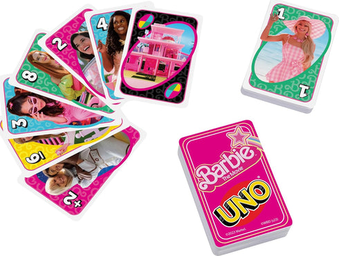 Mattel Games UNO Barbie The Movie Card Game for Kids & Adults Featuring Characters from The Movie & Special Rule, 2 to 10 Players...
