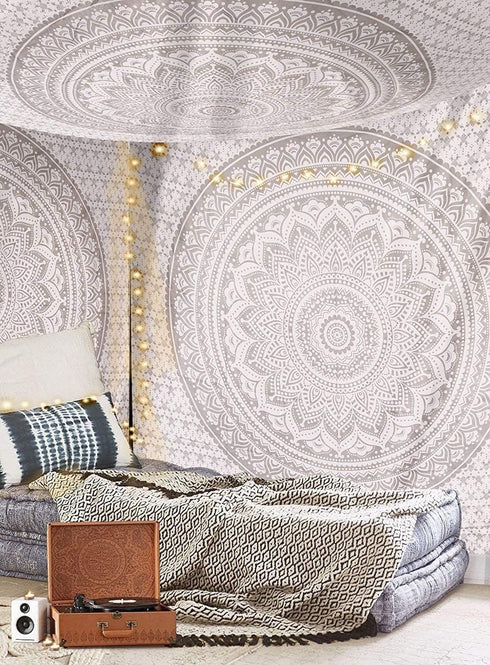 Popular Handicrafts Tapestry Wall Hanging Ombre Hippie Mandala Bohemian Hippy Intricate Indian Tapestries Bedspread 54 x 60 Inches (140cm x 152cm)...