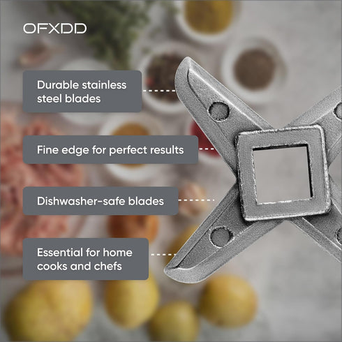 Replacement Blades for Grinder - SIze #5 - Pack Of 2 -metal Blade for Meat Grinding - Accessories for Food Cutting - Stainless Steel Knife for Han...