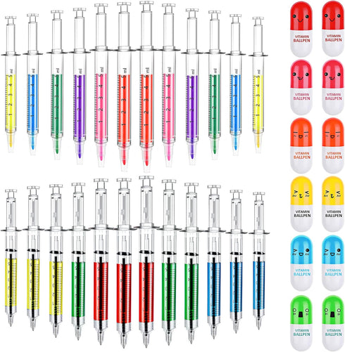 BBTO Syringe Pens Pill Pens with Syringe Highlighters Fluorescent Watercolor Needle Pen Nurse Pen for Nursing Student School Supplies Party Favor ...