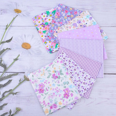 8Pcs 18" x 22" Cotton Fabric DIY Making Supplies Quilting Patchwork Fabric Fat Quarter Bundles DIY for Quilting Patchwork Cushions Cotton Fabric f...