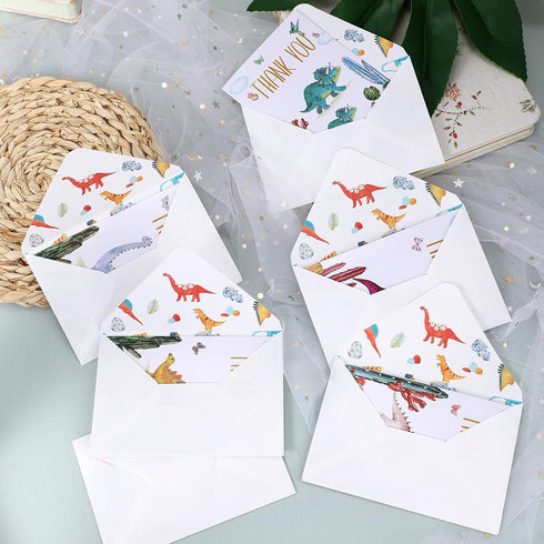 72 Pcs Dinosaur Thank You Cards Includes 36 Pieces Dinosaur Envelopes and 36 Pieces Cactus Dino Thank You Cards 4.7 x 6.2 Inches Watercolor Dino B...