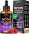 Liquid Biotin & Collagen - Vitamins for Hair Growth Support for Women & Men - Extra Strength 60000 mcg Drops - B7 Supplement - Strong Nails & Heal...