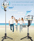 Selfie Stick Tripod with Light Extendable Selfie Stick with Detachable Wireless Remote Shutter Travel Video Tripod Stand Cell Phone Mount Holder C...