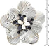 AeraVida Wild & Stylish Black & White Pearls with Painted Stripes on Mother of Pearl Seashell Floral Brooch Pin for Retro Zebra or Animal Print In...