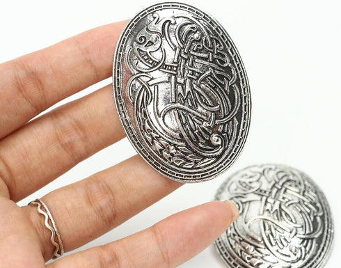 4pcs Viking Brooches Norse Dress Apron Pins Nordic Cloak, Shawl, Coat, Sweater Buckle Set with Age Oval Brooch, Turtle Amulet, Sweden Pin, Talisma...