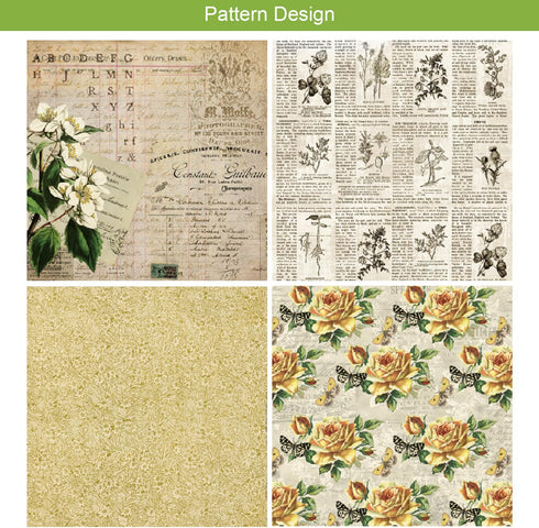 24 Sheets Floral Pattern Paper, Floral Patterned Cardstock Paper 6" x 6" Scrapbooking Supplies Paper Decorative Craft Paper for DIY Card Making Ph...