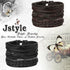 Jstyle 12Pcs Braided Leather Bracelet for Men Women Cuff Wrap Bracelet Adjustable Black and Brown (A:12Pcs)...