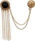 AN KINGPiiN Men's Enamel with Hanging Chains and Honorary Gold Coin Detailing Lapel Pin Brooch (Gold-Black)...
