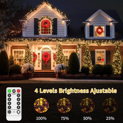 132FT 400 LED Fairy Lights Plug in Silver Wire Outdoor String Lights Waterproof Firefly Starry Lights with Remote Timer Twinkle Lights for Wedding...